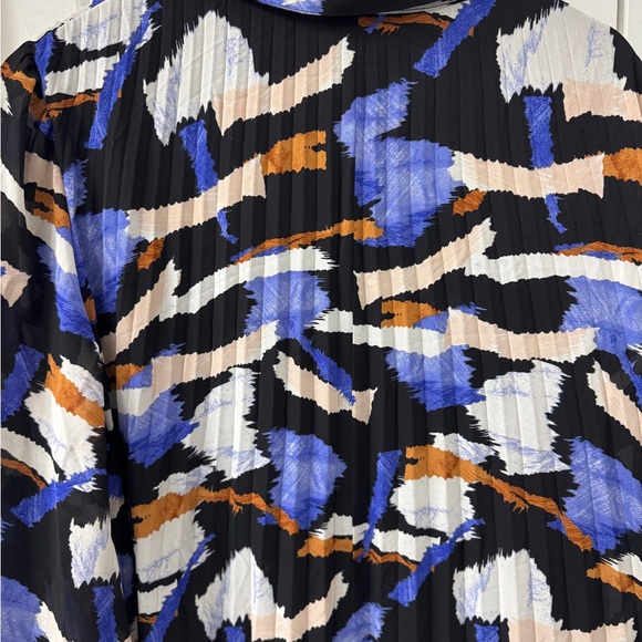 Plus Size Nine West Print Georgette Collar Pleated Dress Size 2X- Used - Picture 9 of 9